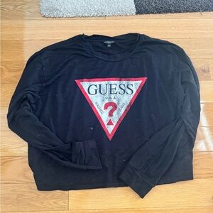 Guess Black T-Shirt with Red and White Design